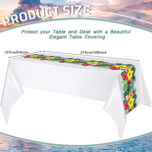 Irenare 3 Piece Hawaiian Luau Tablecloths 54x108 Inch