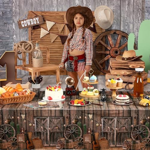 Tiamon Western Cowboy Party Tablecloth 1 Pcs