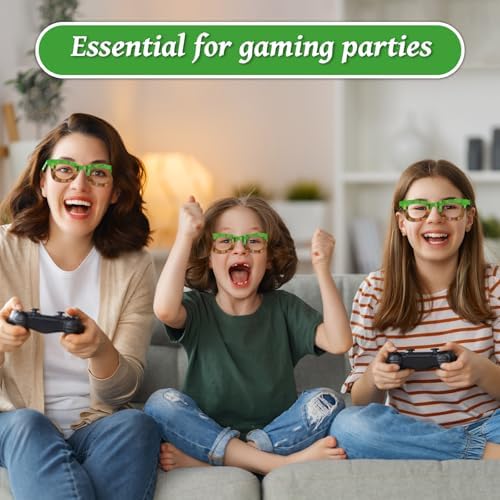 36 Pack Pixel Theme Paper Glasses for Parties
