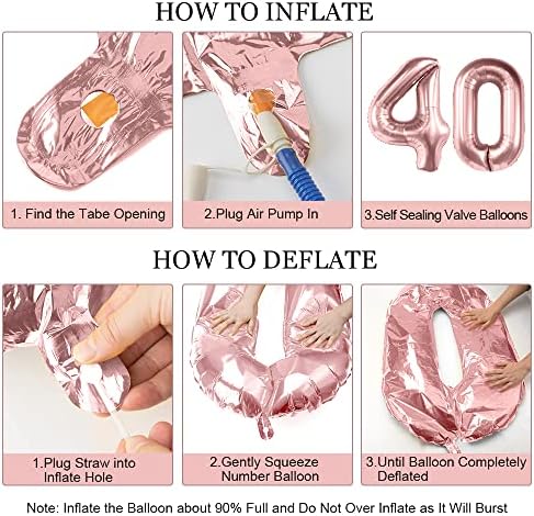 40 Inch Jumbo Rosegold Birthday Balloon Numbers