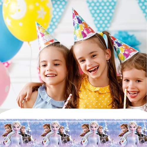 2 Packs Disposable Tablecloth for Frozen Birthday Party and Baby Shower