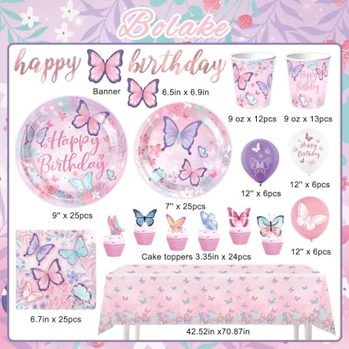 Butterfly Themed Birthday Party Decorations Set