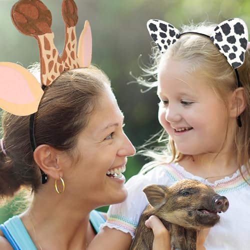 12 Pcs Jungle Animal Headbands for Birthday Parties