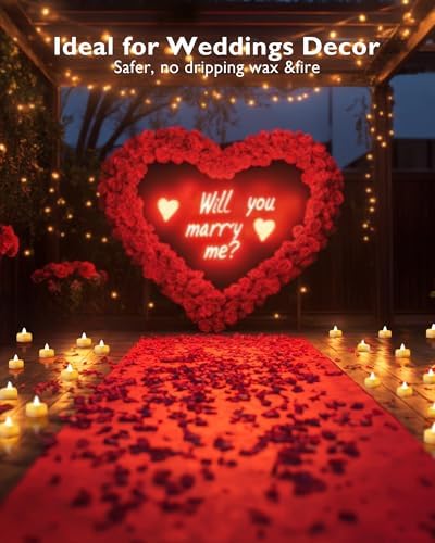 Homemory Romantic Rose Petals and LED Candles Set