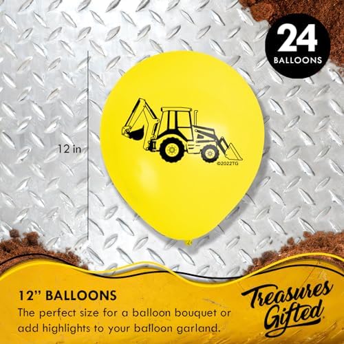 Treasures Gifted Construction Balloons 24 Pack 12 Inch