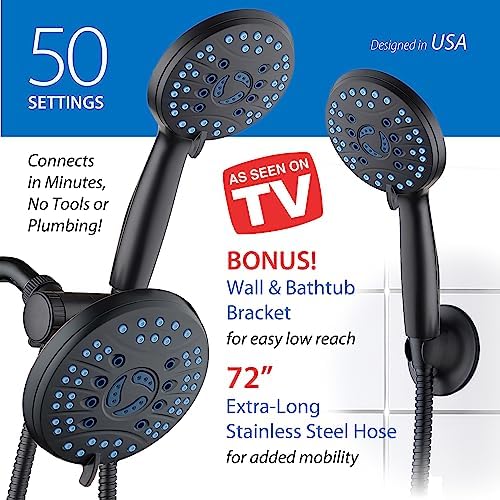 Hotel Spa AquaCare High Pressure Handheld Shower Head 50 Mode 3 Way Combo