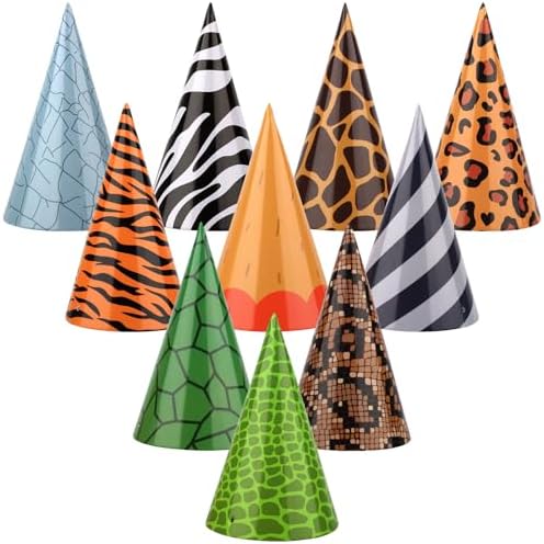 Hooqict 10 PCS Animal Party Hats for Kids and Pets