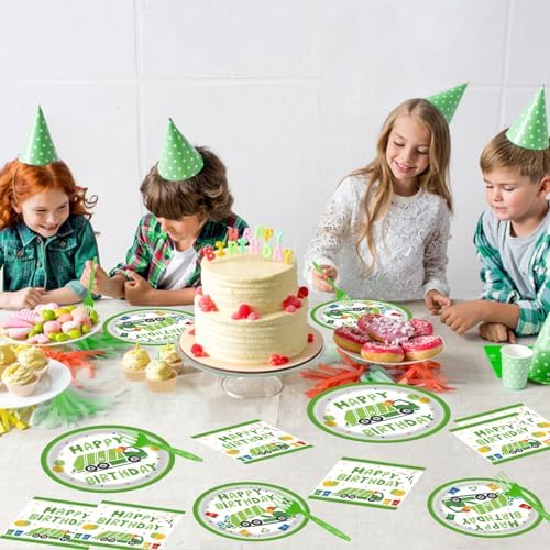 96 Pcs Garbage Truck Themed Paper Plates Party Supplies