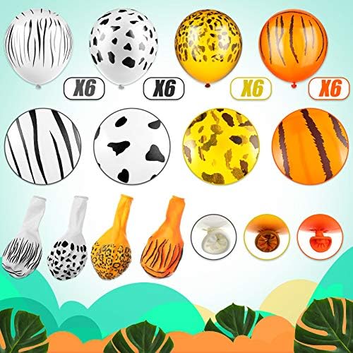 24 Jungle Animal Print Balloons Set for Party Decorations