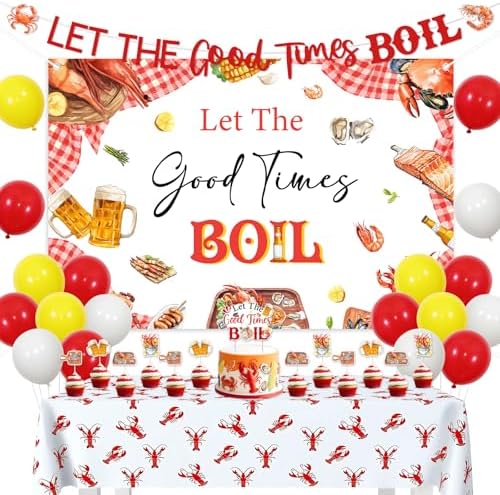 Cheereveal Seafood Party Decorations with Balloons and Toppers