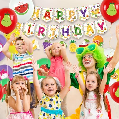 Fruit Party Decorations with Balloons and Banners