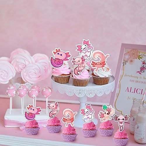 Pink Axolotl Birthday Decorations Set