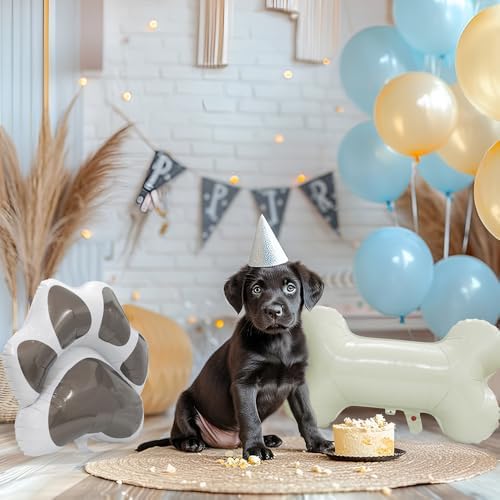 6 Pack Cartoon Dog Bone Balloons Lets Pawty Party Decoration