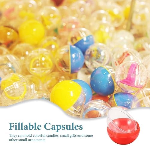 MAGICLULU 50pcs Translucent Plastic Round Capsules for Party Favors