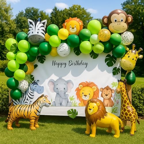 Jungle Safari Balloon Garland Kit for Kids Birthday