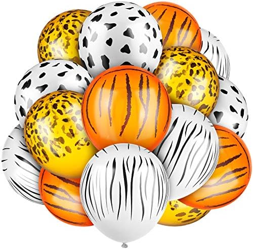 24 Jungle Animal Print Balloons Set for Party Decorations