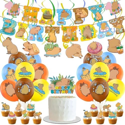 Capybara Birthday Decorations Set
