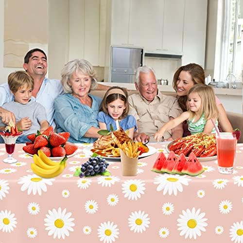3 Pack Daisy Flower Tablecloths for Birthday Parties