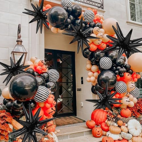 8 Pcs Black Star Balloons for Party Decorations
