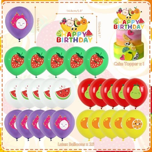 Fruit Party Decorations with Balloons and Banners