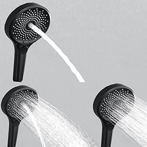 High Pressure ABS Handheld Showerhead with Holder 3 Spray Modes Black