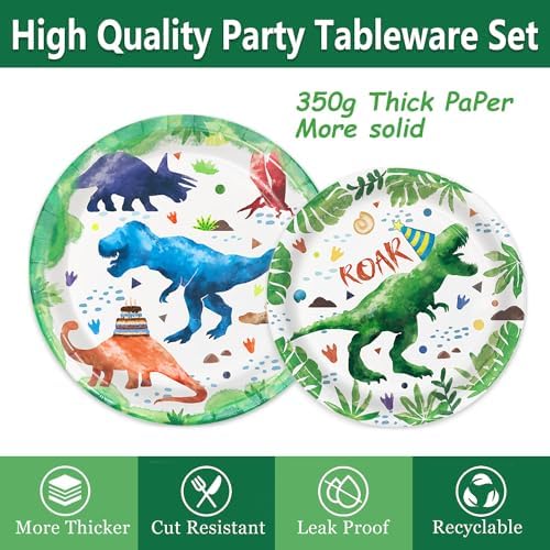 Oigco 169 Pcs Dinosaur Watercolor Party Supplies