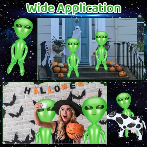 5 Halloween Inflatable Alien Cow Balloons Set
