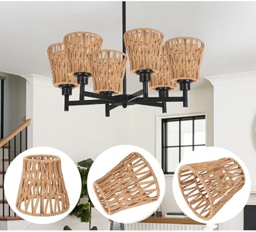 3 Pack Rattan Lamp Shades for Boho Decor