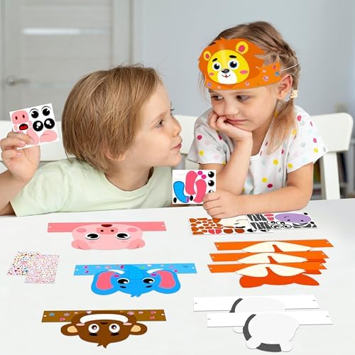 80UncleKimby 36PCS Jungle Animal Crowns Craft Kit