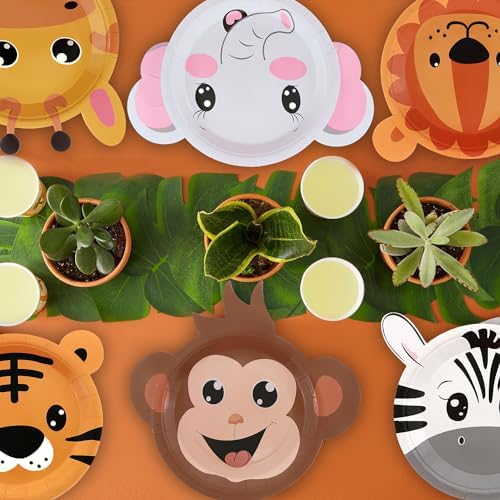Safari Jungle Animal Shaped Paper Plates 60PCS
