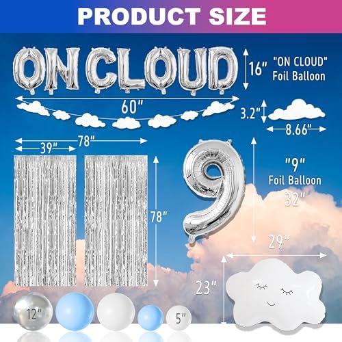 ON CLOUD 9 Birthday Decorations for Girls 1