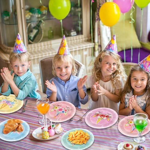 60PCS Unicorn Themed Paper Plates with 7In Design