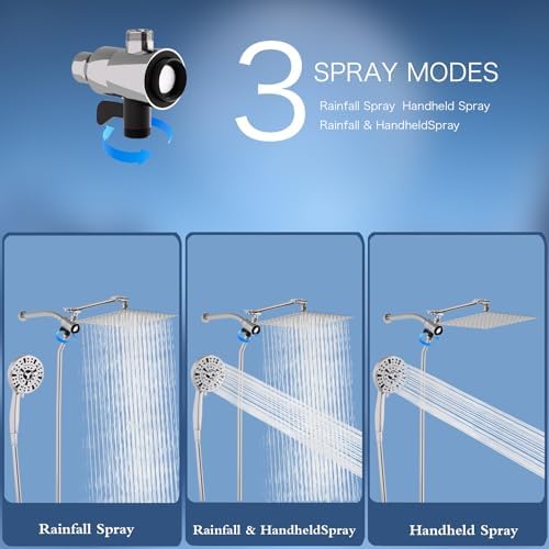 10 Inch Rain Shower Head with Handheld Spray Combo