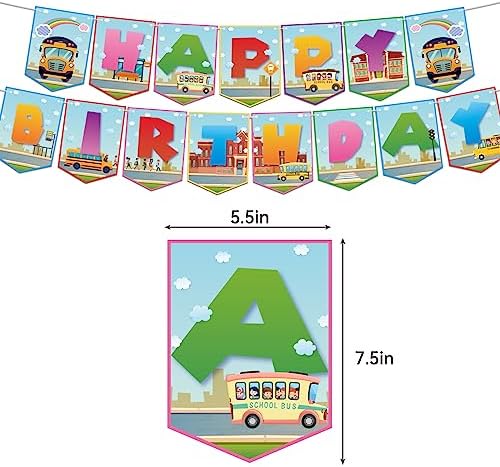 School Bus Birthday Party Decorations Set