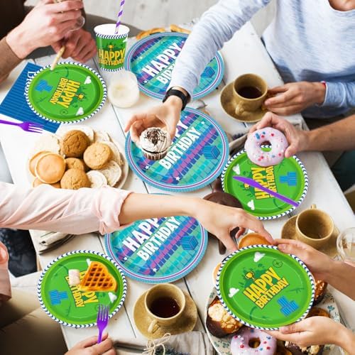 168Pcs Video Game Party Tableware Set for 24 Guests