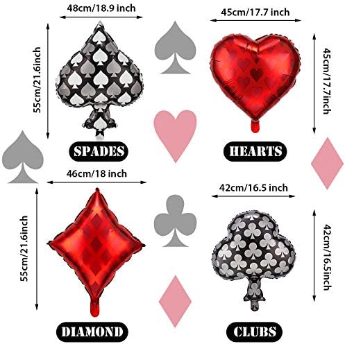 Skylety 8 Piece Casino Theme Balloons Playing Cards Decoration Kit