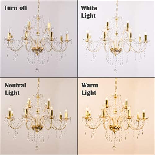 Modern Luxurious Gold Crystal Chandelier with 12 Lights