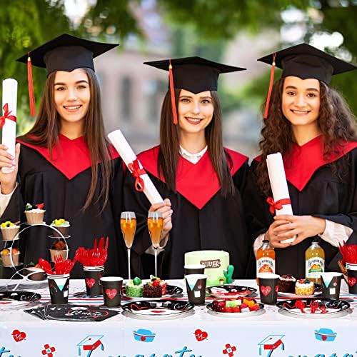 Yisong 168 Pcs Nurse Graduation Party Tableware Set for 24 Guests