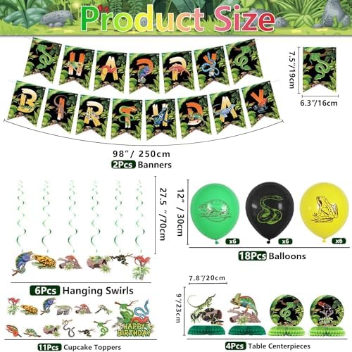 Reptile Birthday Party Decor Set