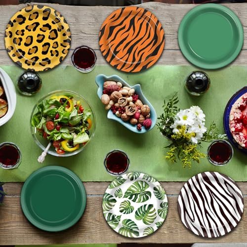 60Pcs Jungle Safari Themed Paper Plates Set