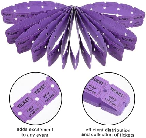 Homoyoyo 100pcs Purple Raffle Tickets for Events Party Supplies