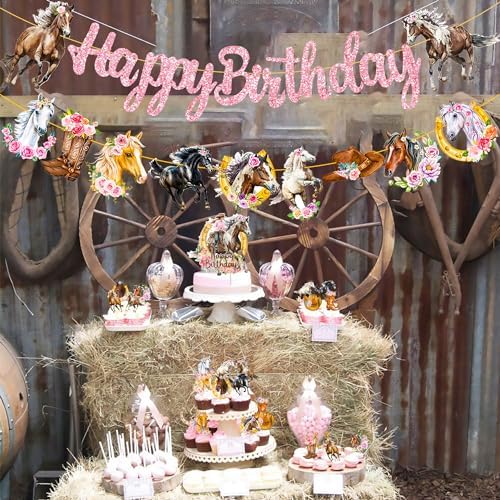 51pcs Western Cowgirl Birthday Decorations Set