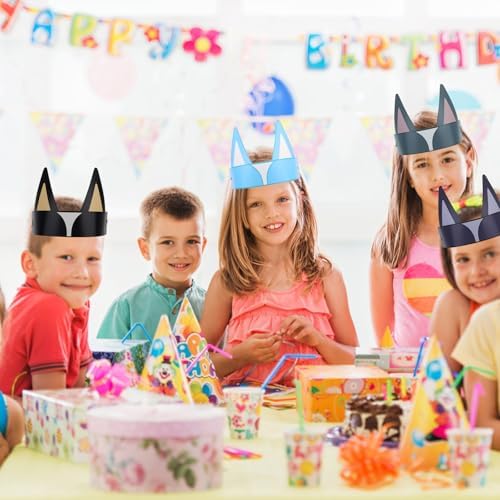24pcs Paper Animal Party Hats with Elastic Bands