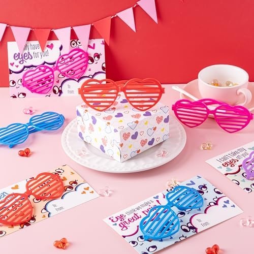 JOYIN 32 Pack Valentine Shades Glasses with Cards