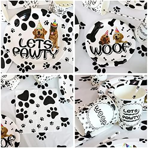 81Pcs Dog Party Supplies Set for 20 Guests