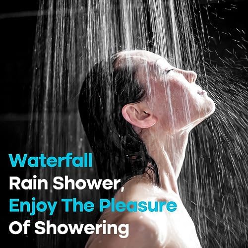DOSCY Handheld Shower Head Combo With Rain Setting and Pressure Boosting -Black
