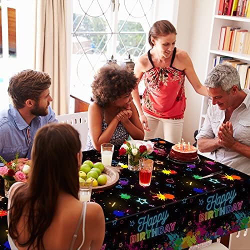 Durony 2 Pack Neon Glow Table Covers for Birthday Parties