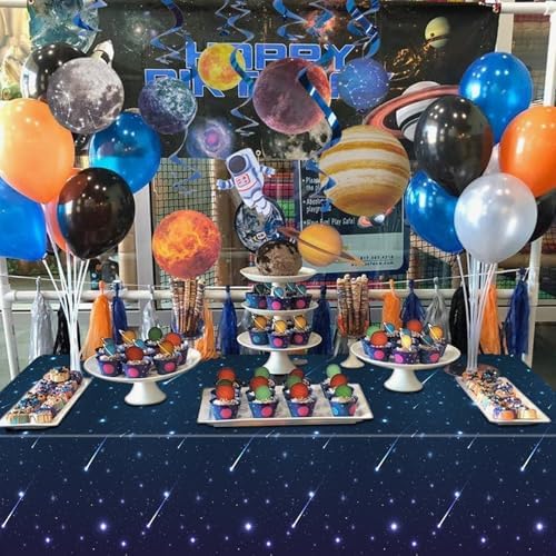 4 Pack Space Galaxy Tablecloths for Party Decor