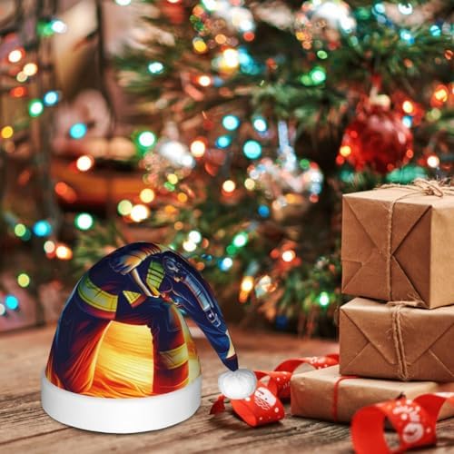 Augenstern Christmas Hat Unisex Santa Hat Fire Fighter Axe Design