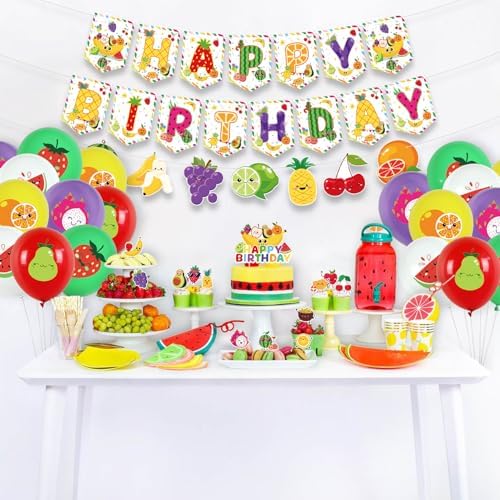 Fruit Party Decorations with Balloons and Banners